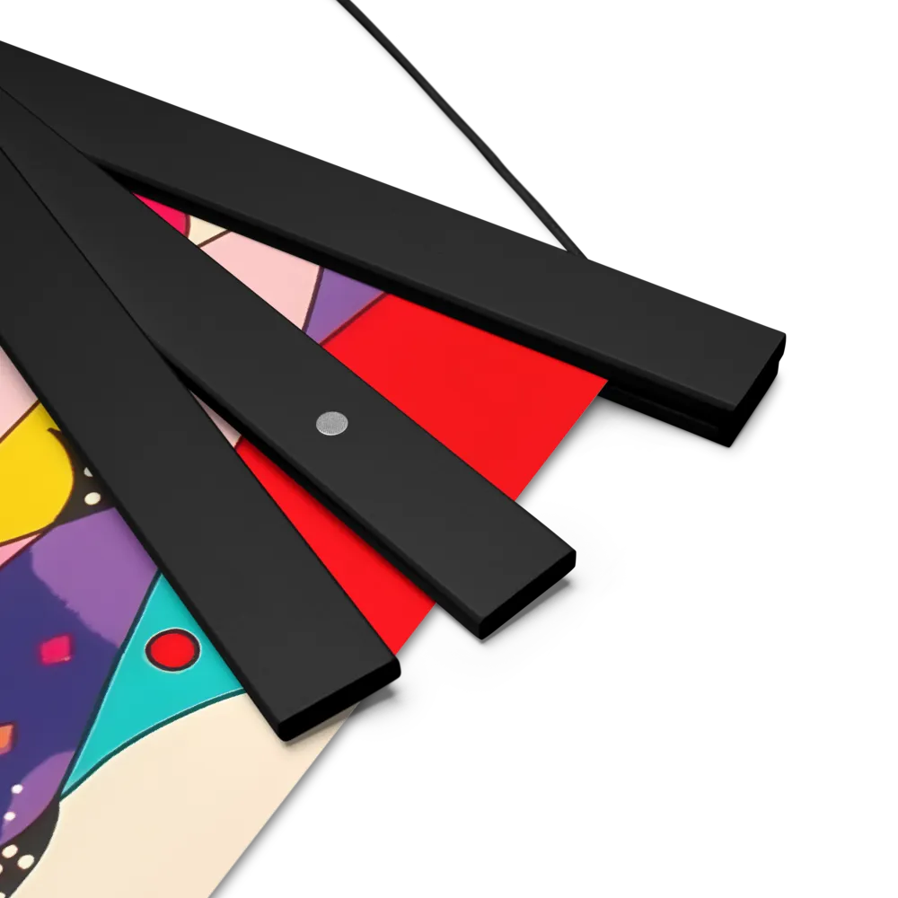 Playful Geometry in Color | Poster With Black Wood Hanger | 10″×10″