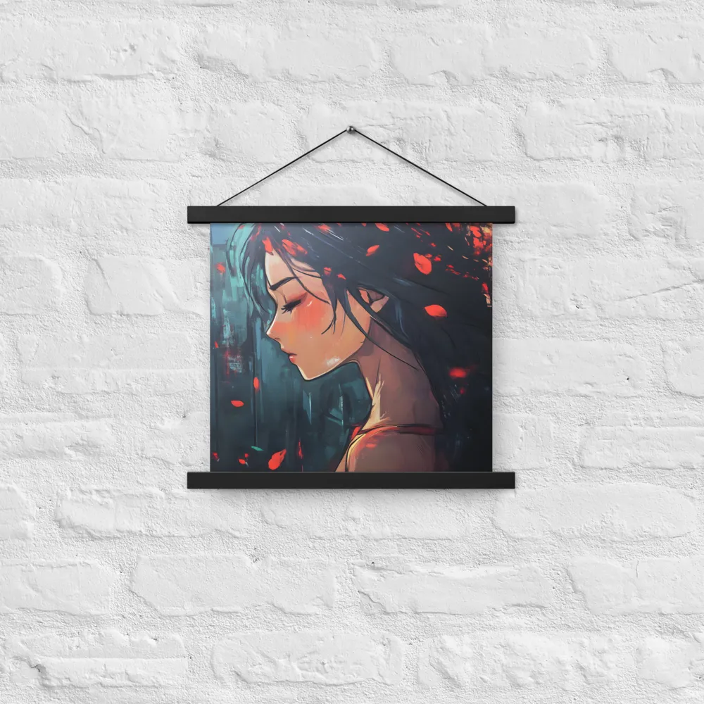 Whispers of Melancholy | Poster With Black Wood Hanger | 14″×14″