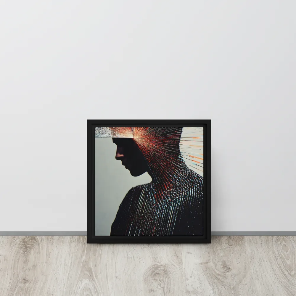 Radiant Reflection: An Abstract Journey of Thought | Canvas with Black Frame | 12″×12″