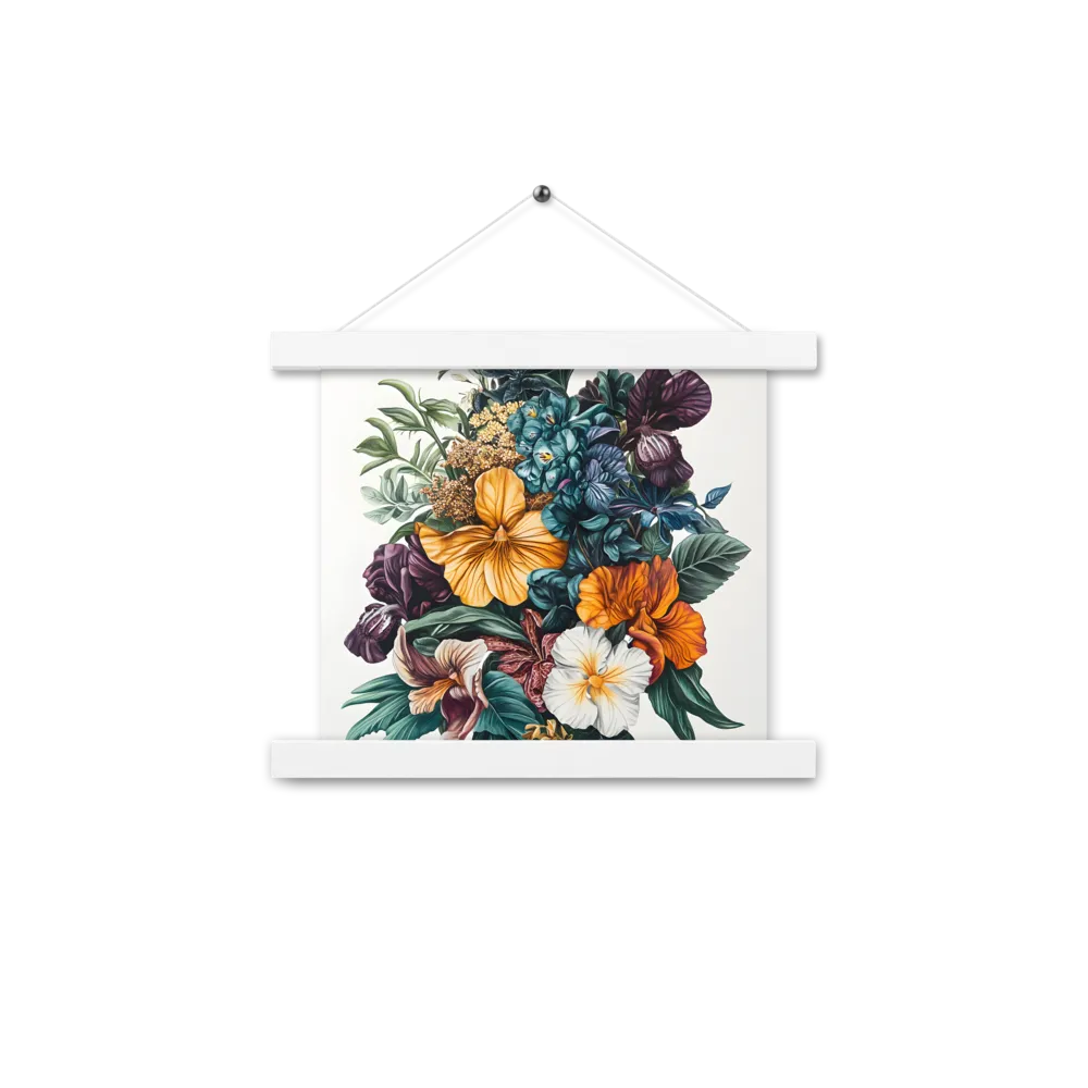 Floral Symphony | Poster With White Wood Hanger | 10″×10″