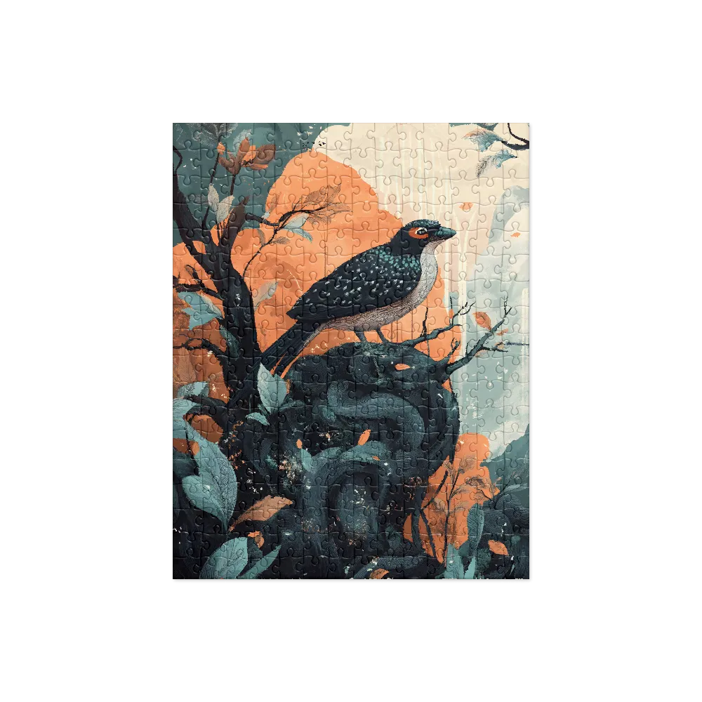 Perched Between Teal and Ember