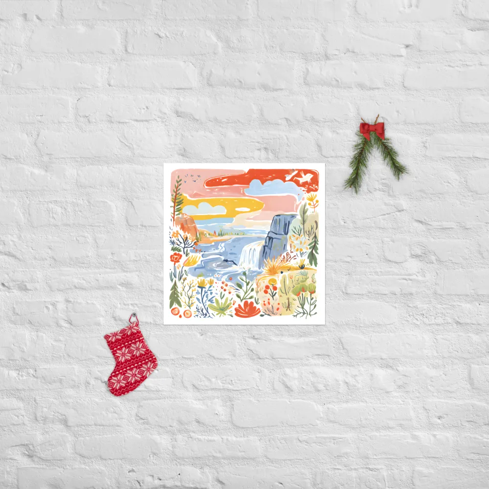 Wildflower Waterfall 
 Poster | 18″x 18″