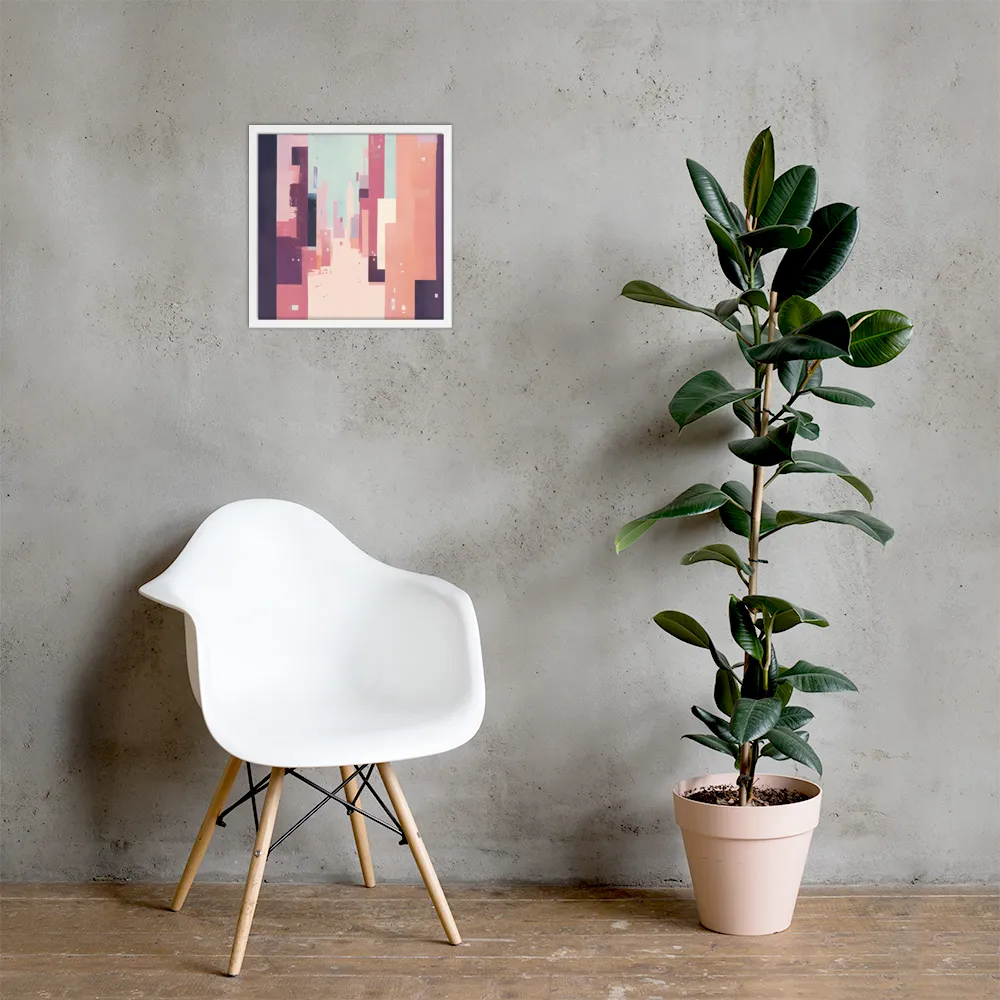 Tranquil Cityscape | Poster with White Frame | 16″×16″