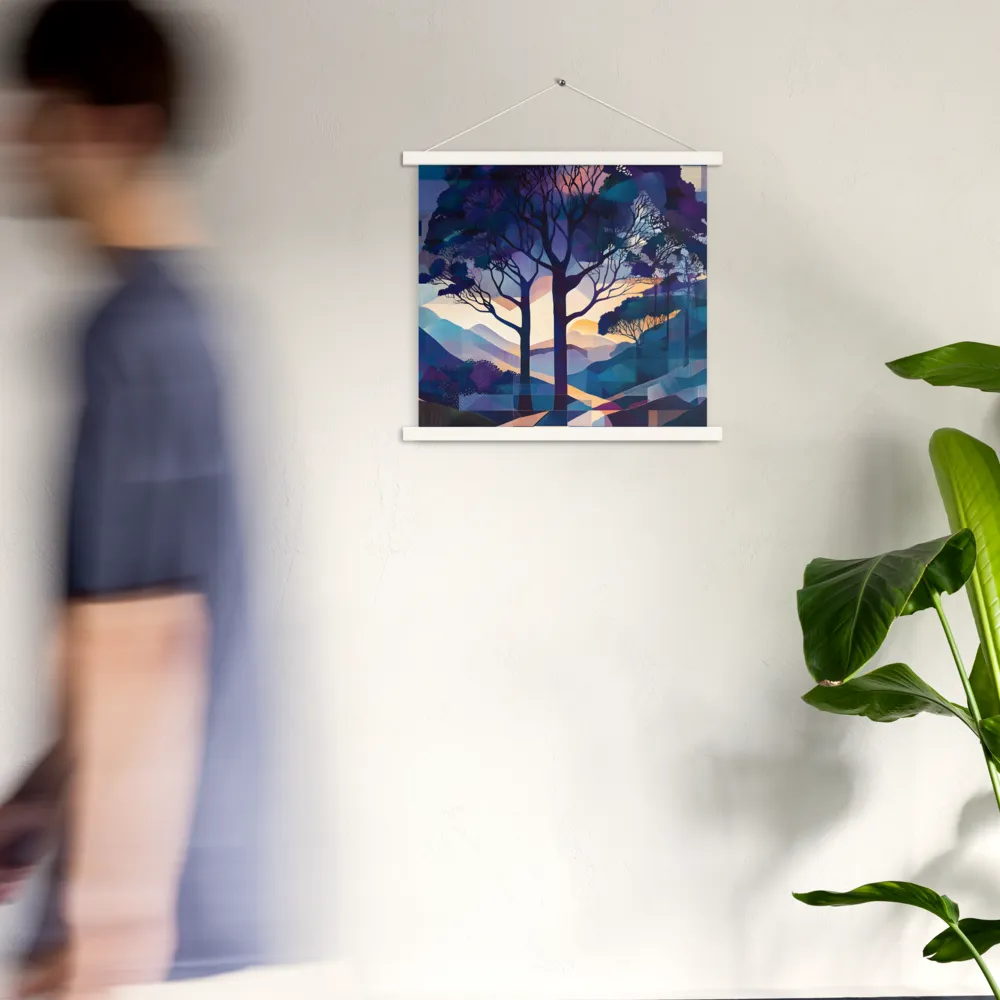 Tranquil Geometry: A Journey Through Color | Poster With White Wood Hanger | 18″×18″