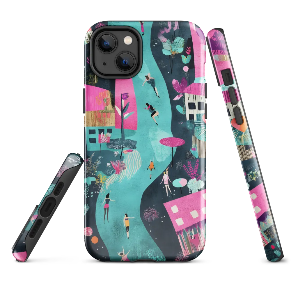 Whimsical Journey Through a Vibrant Landscape | Phone Case |  14 Plus | Tough Case | Glossy