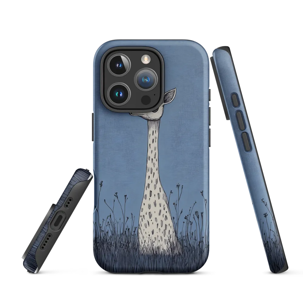 Whimsical Giraffe in Blue
