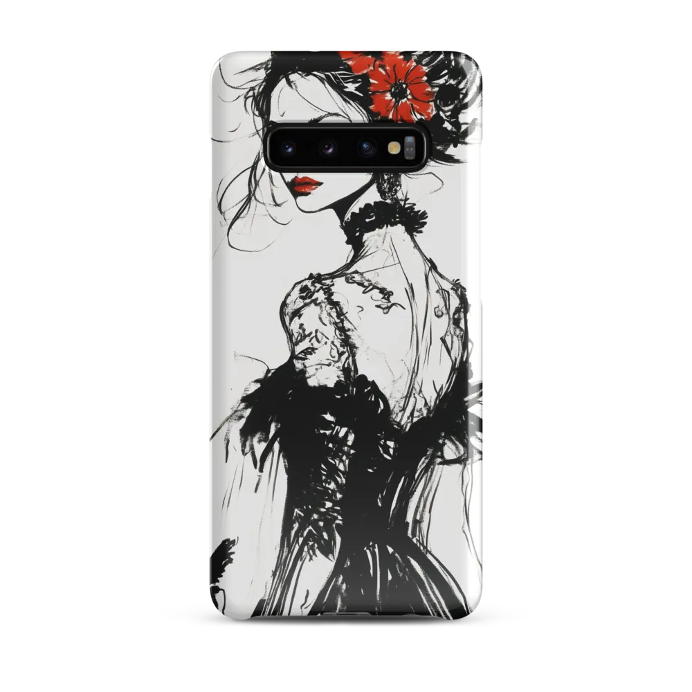 Elegance in Black and Red | Phone Case |  S10 Plus | Snap Case | Glossy