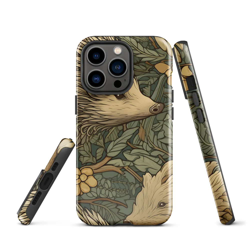 Whimsical Hedgehog Garden | Phone Case |  13 Pro | Tough Case | Glossy