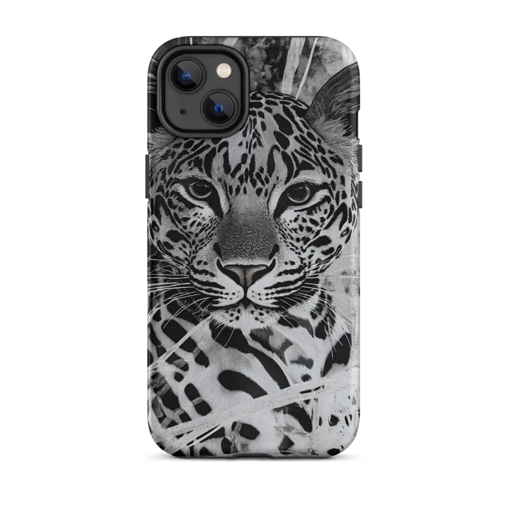 Stippled Gaze — Jaguar in Monochrome