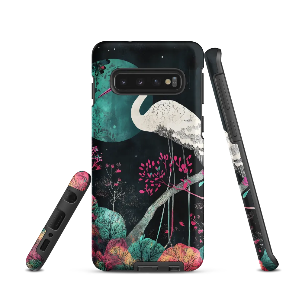 Ethereal Presence: Heron in a Floral Dreamscape