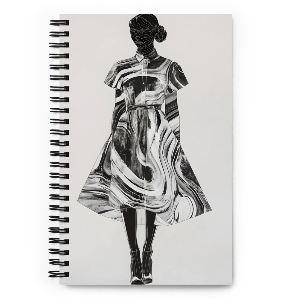 Whirls of Elegance: A Contemporary Fashion Design | Spiral Notebook