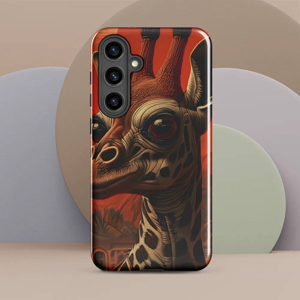 Whimsical Giraffe in an Orange Dreamscape
