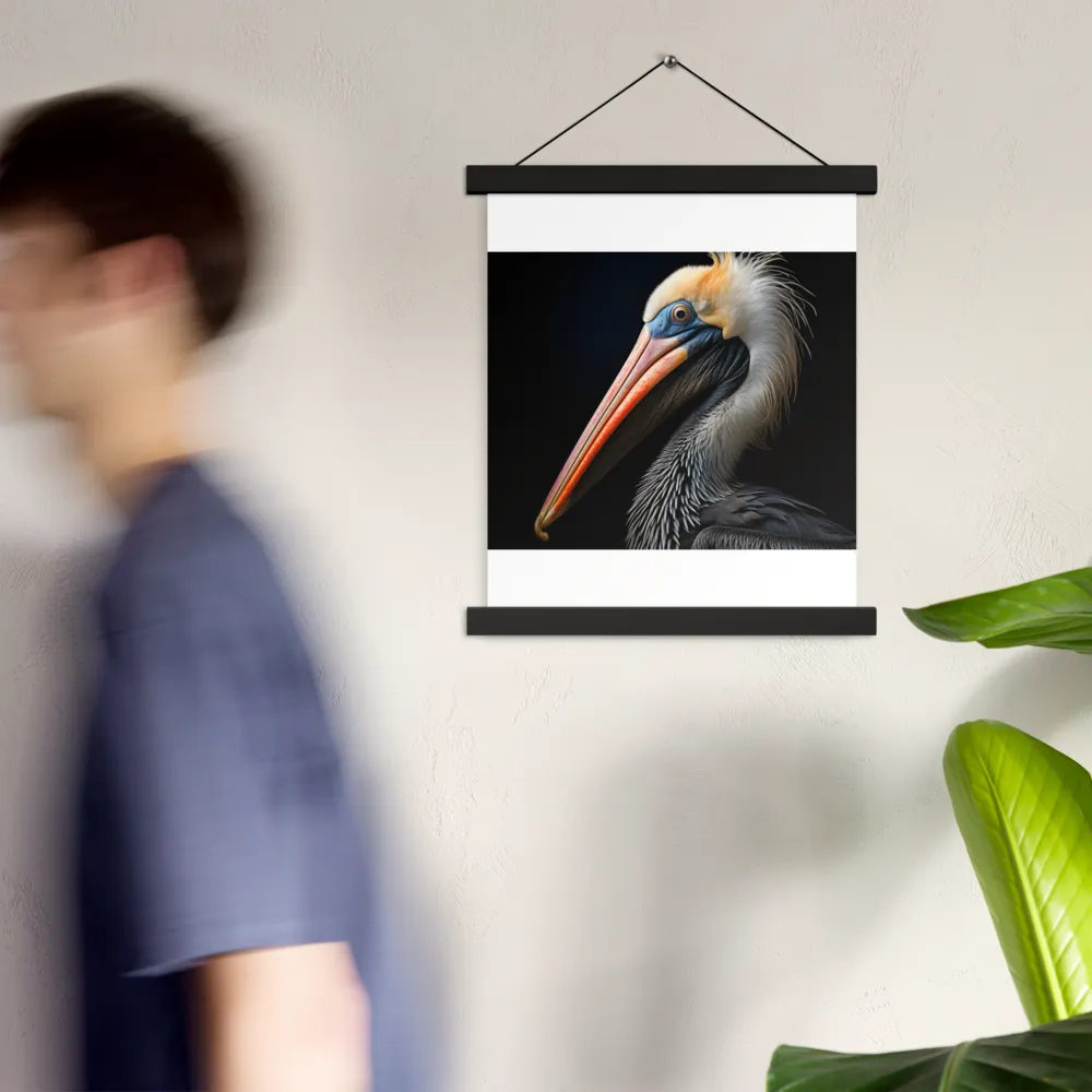 Majestic Portrait of a Pelican | Poster With Black Wood Hanger | 11″×14″