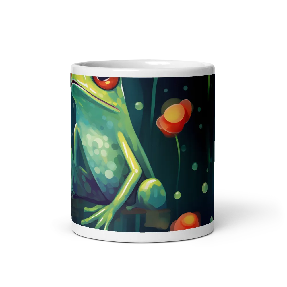 Playful Frogs in a Lush Pond | Mug with White inside | 11 oz