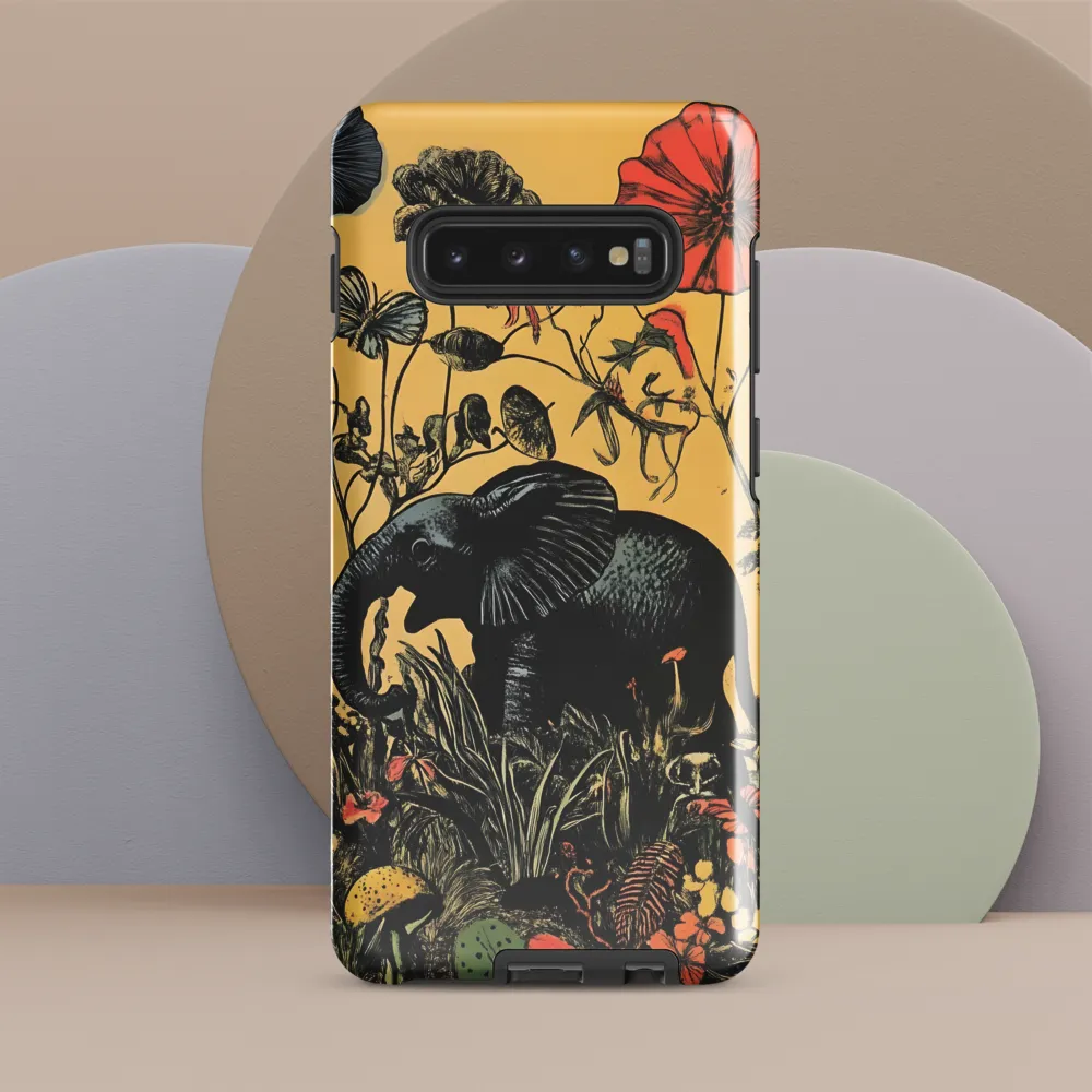 Floral Majesty: The Elephant's Sanctuary | Phone Case |  S10 Plus | Tough Case | Glossy