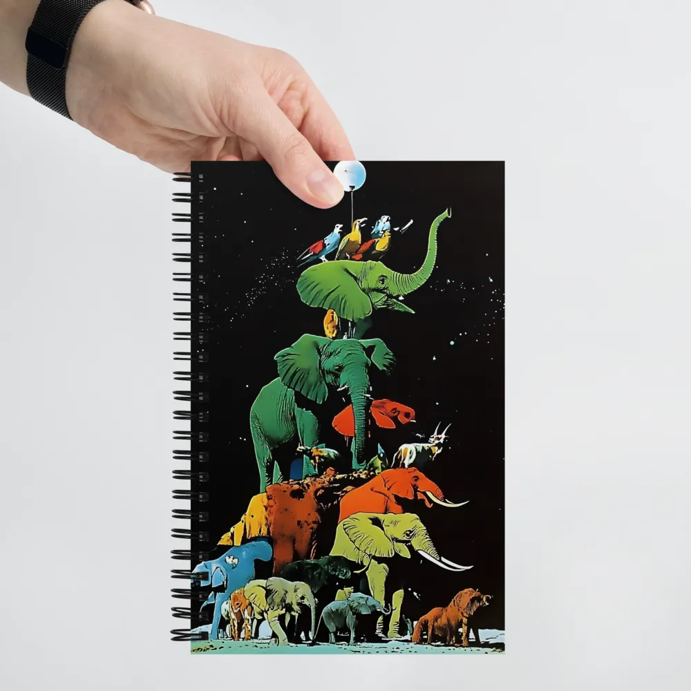 The Playful Tower of Elephants | Spiral Notebook