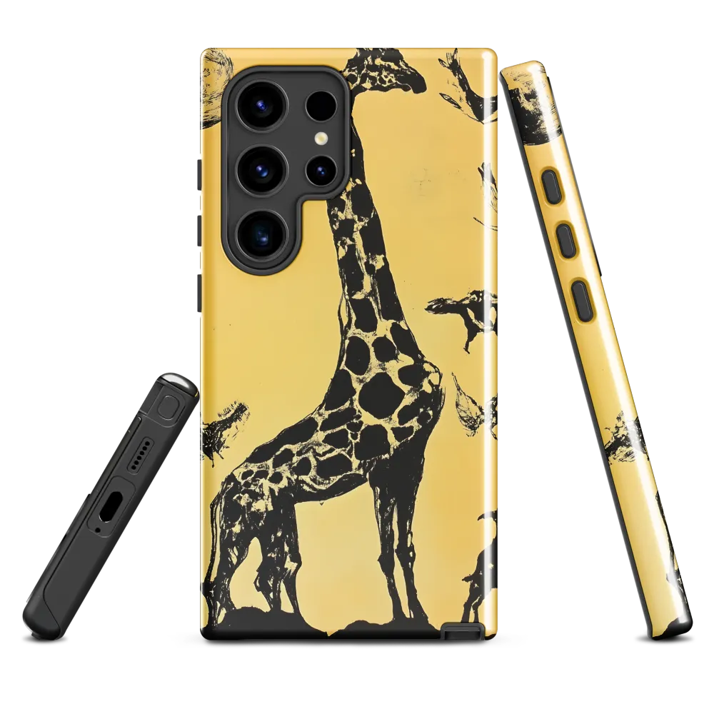 Whimsical Harmony of Giraffe and Birds
