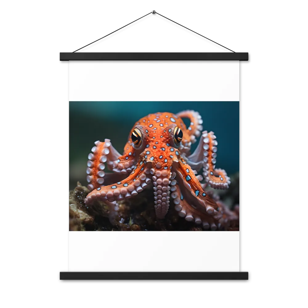 Curiosity of the Deep: The Orange Octopus | Poster With Black Wood Hanger | 18″×24″