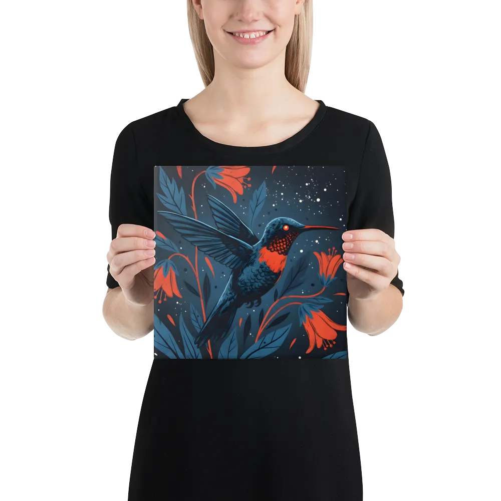 Midnight Hummingbird 
 Canvas | 10″x 10″