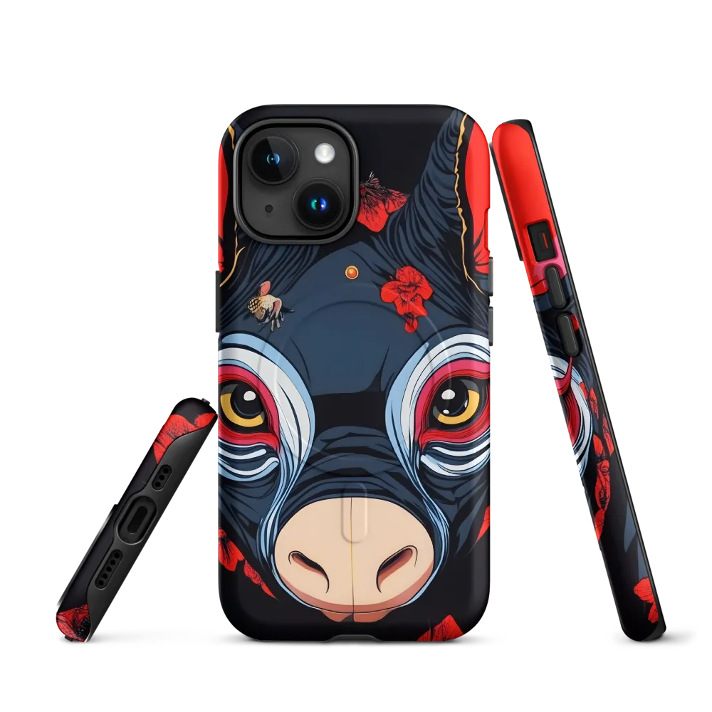 Mystical Bull with Floral Motifs