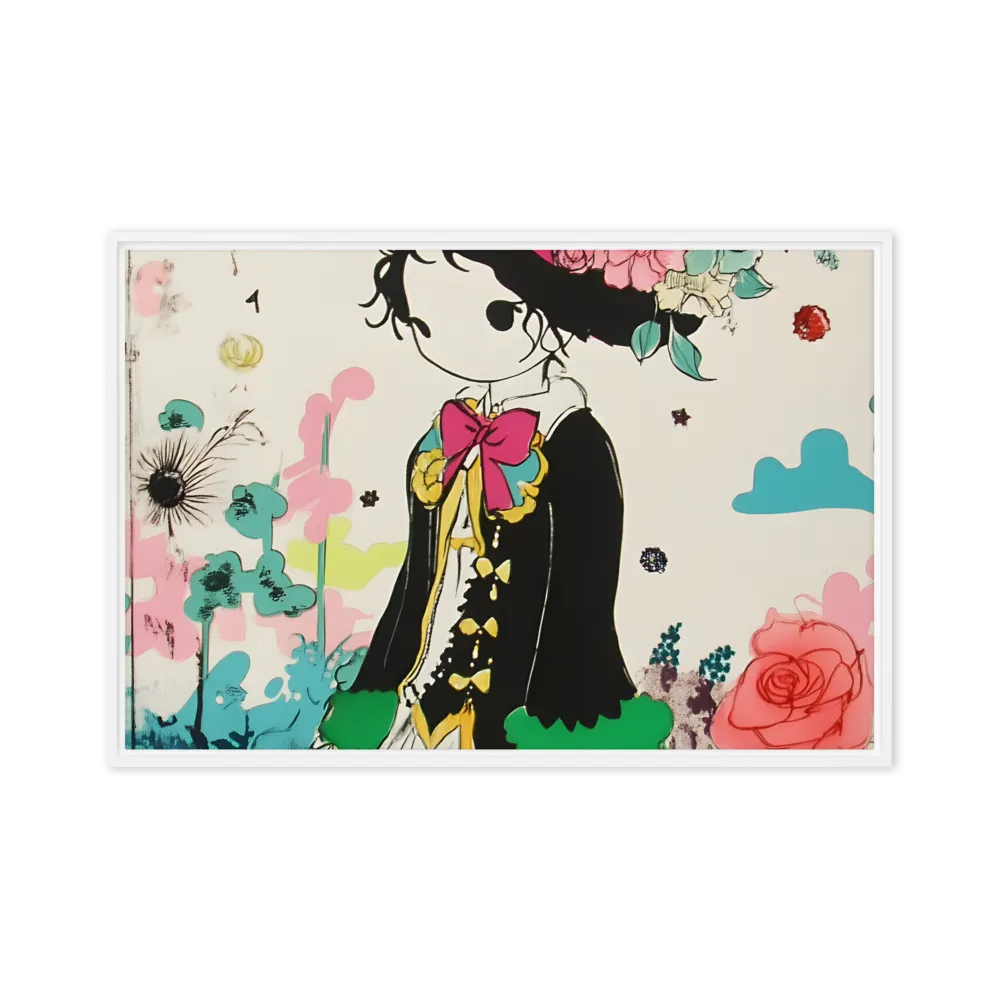 Whimsical Garden Reverie | Canvas with White Frame | 24″×36″