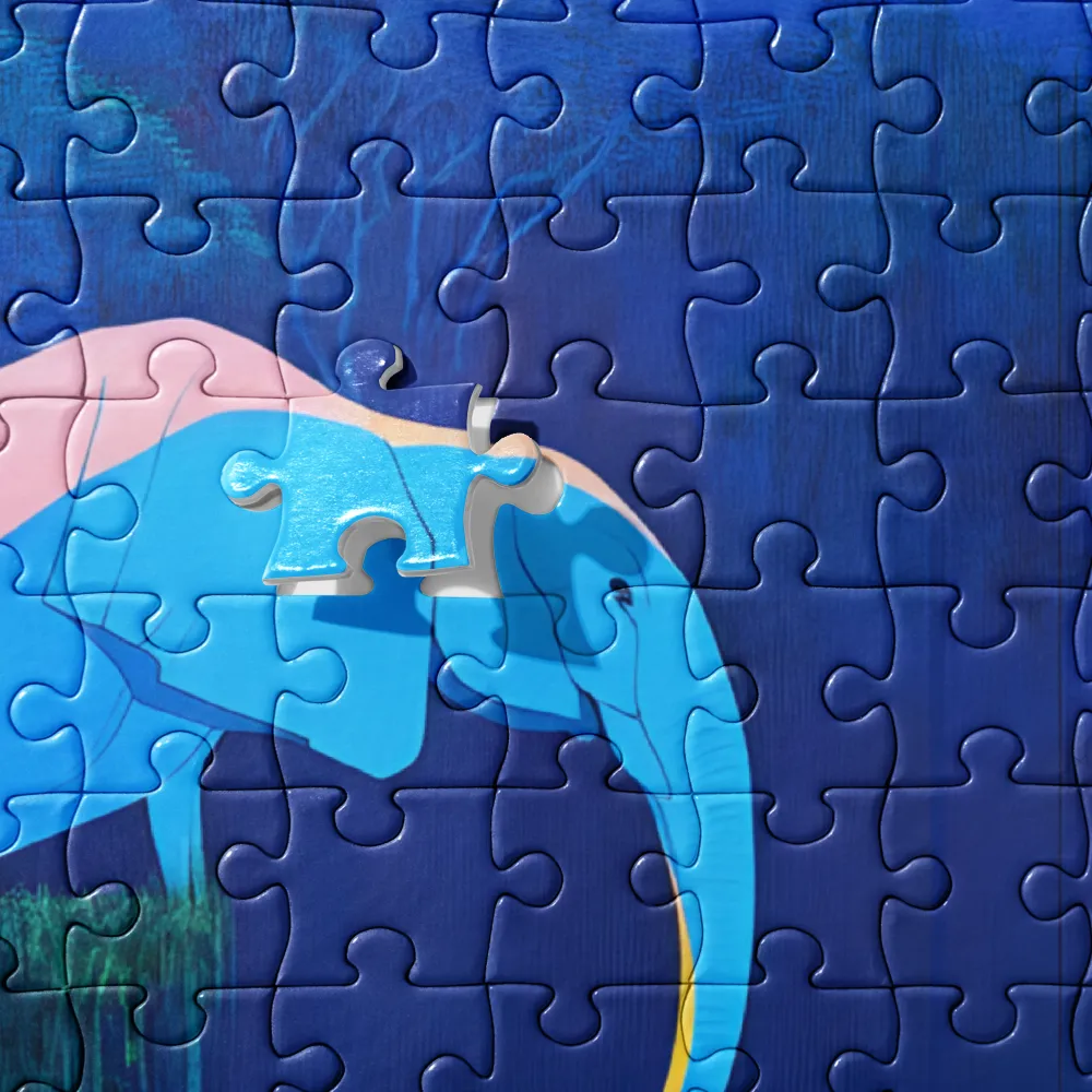 Floating Dreams: The Elephant in the Jungle | Jigsaw Puzzle | 520 pieces