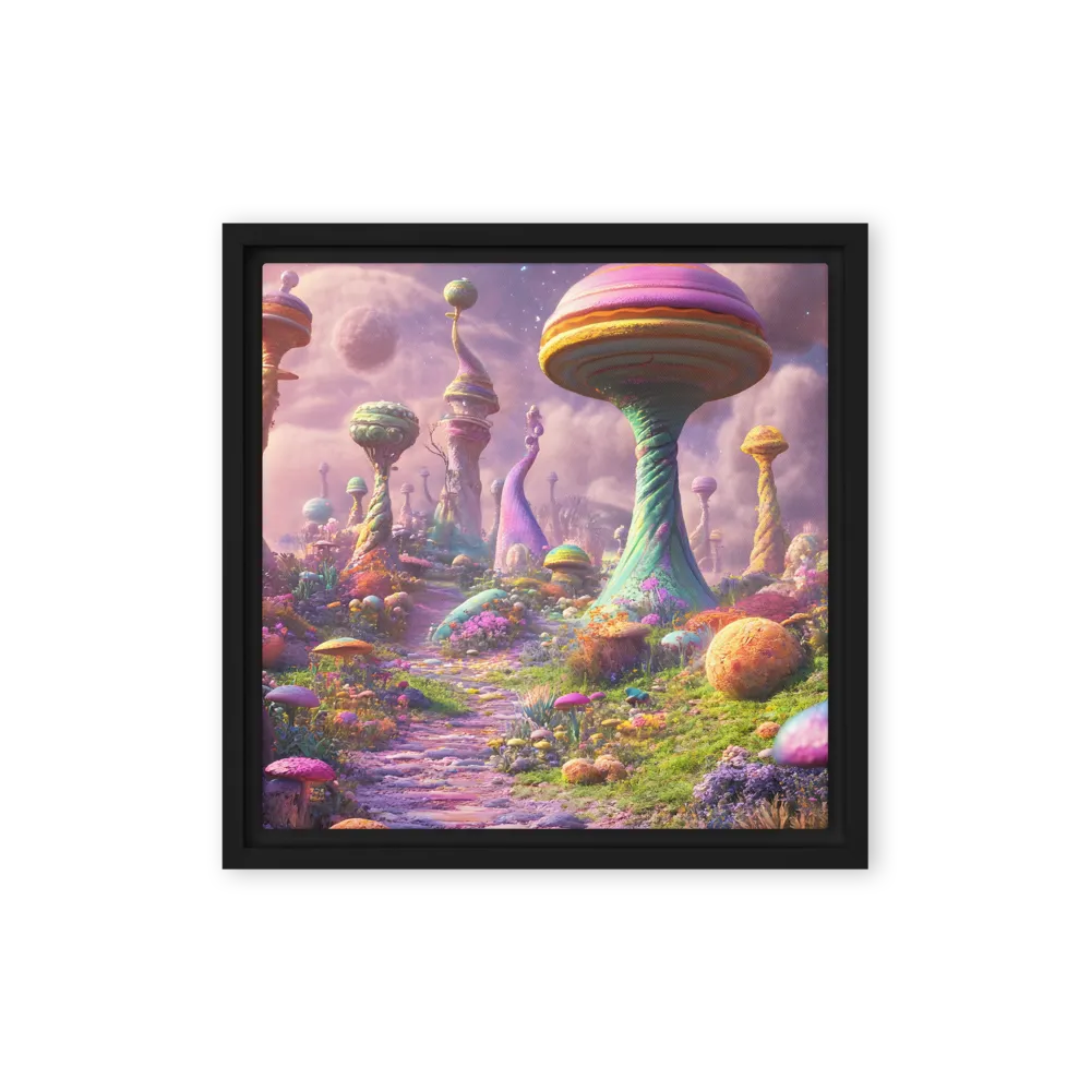 Whimsical Worlds: A Journey Through Fantasy | Canvas with Black Frame | 12″×12″