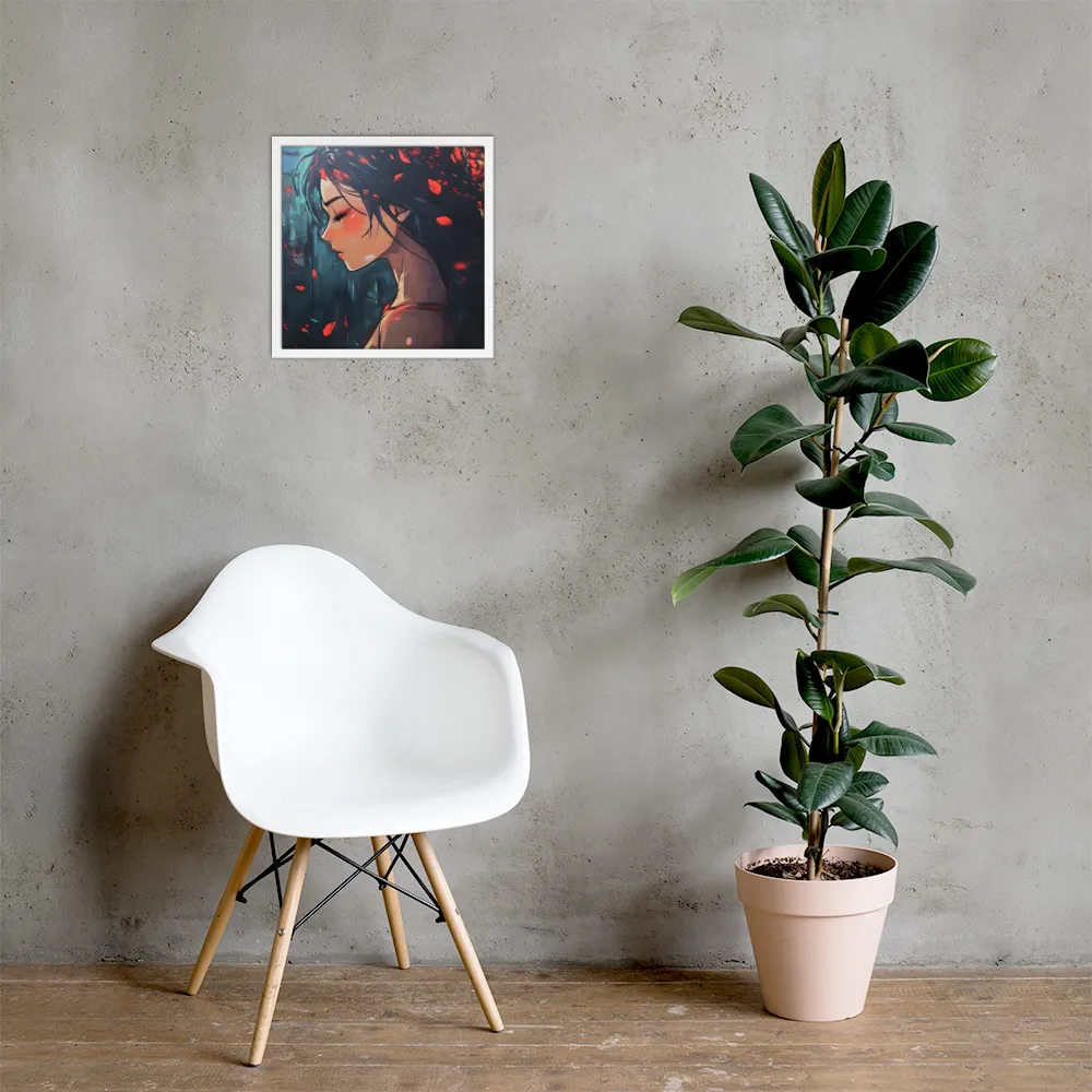 Whispers of Melancholy | Poster with White Frame | 16″×16″