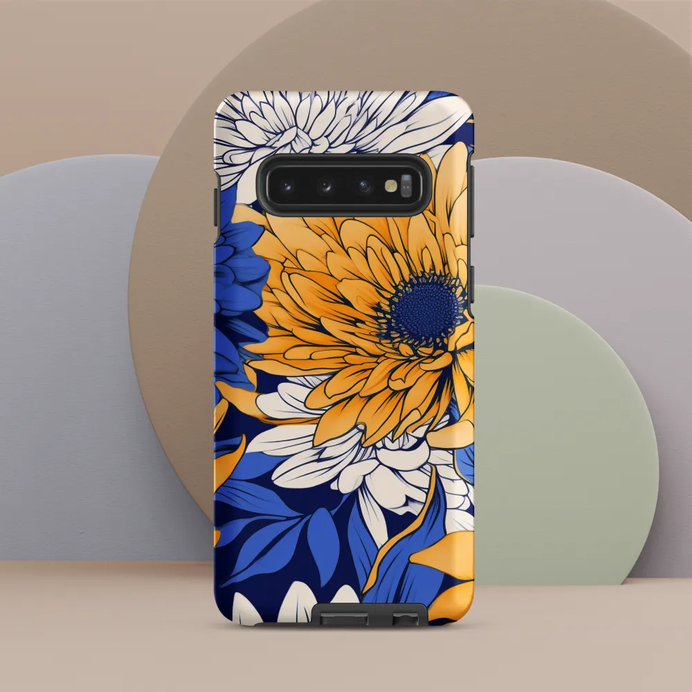 Floral Harmony in Blue and Yellow
