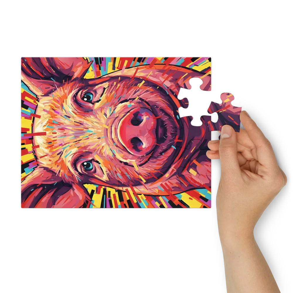 Prismatic Pig 
 Jigsaw Puzzle in Tin Box