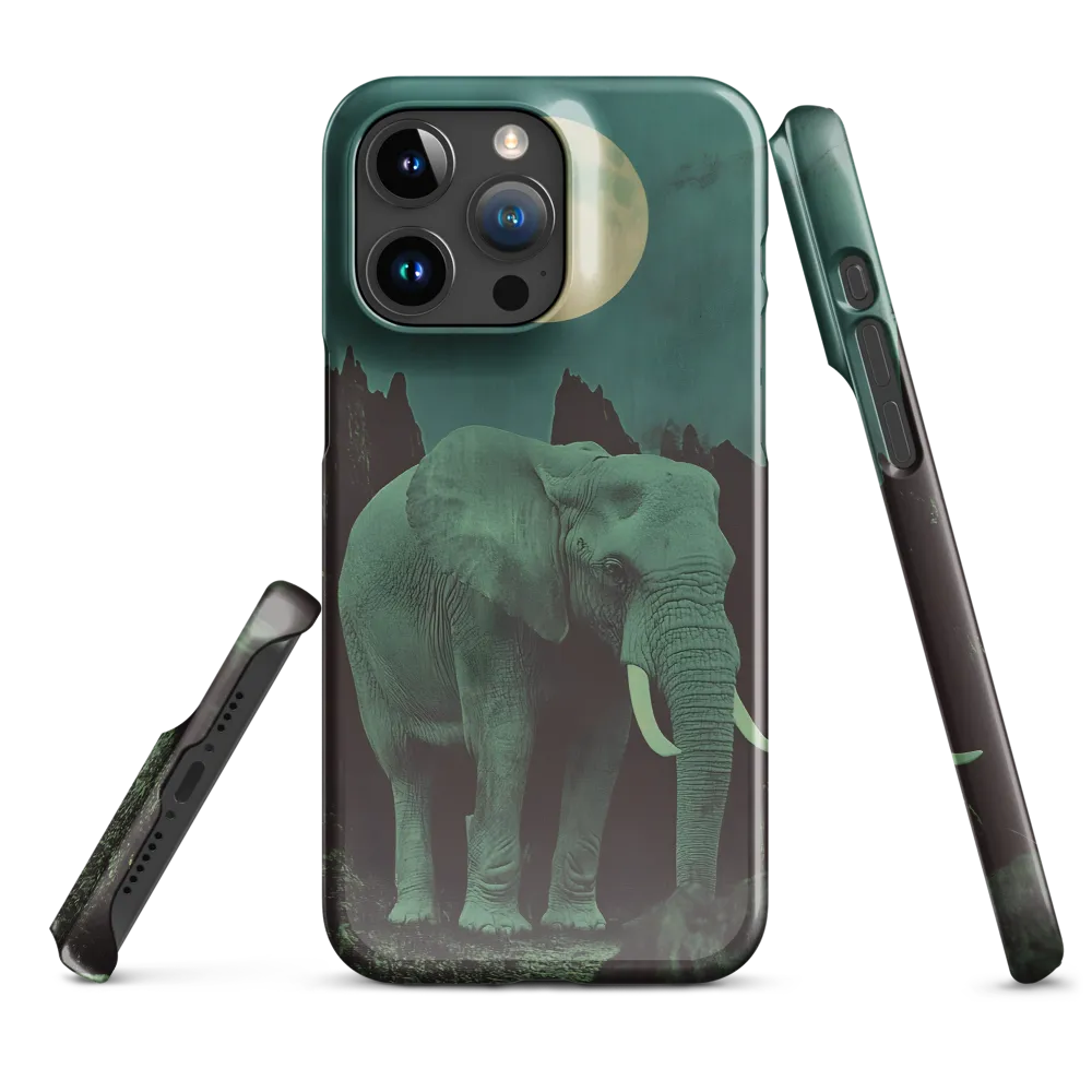 Ethereal Presence: Elephant Under a Full Moon | Phone Case |  15 Pro Max | Snap Case | Glossy