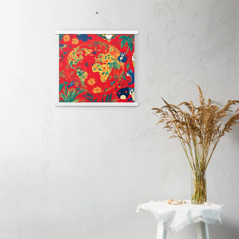 Celebration of Life on Earth | Poster With White Wood Hanger | 18″×18″