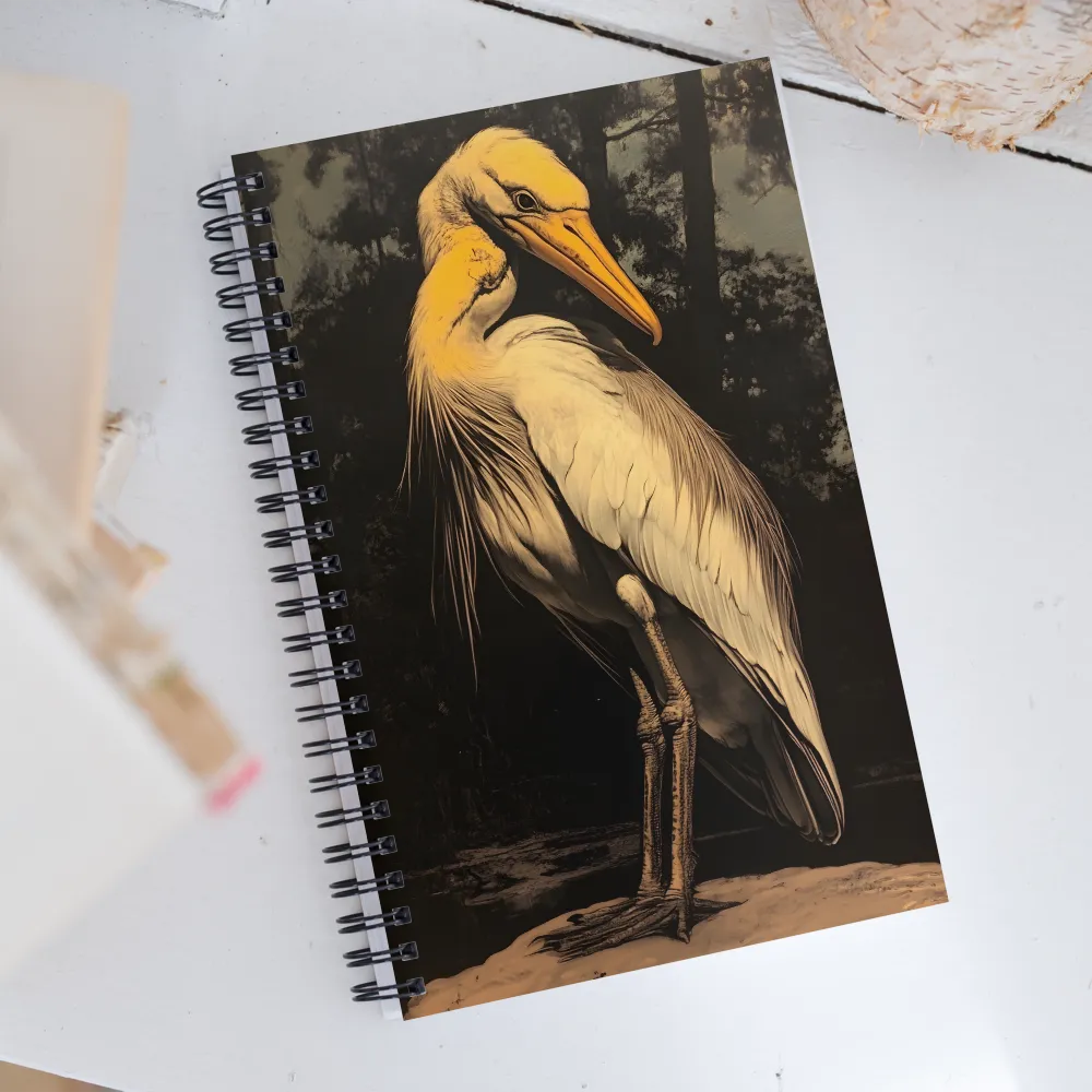 Majestic Egret in Twilight | Spiral Notebook