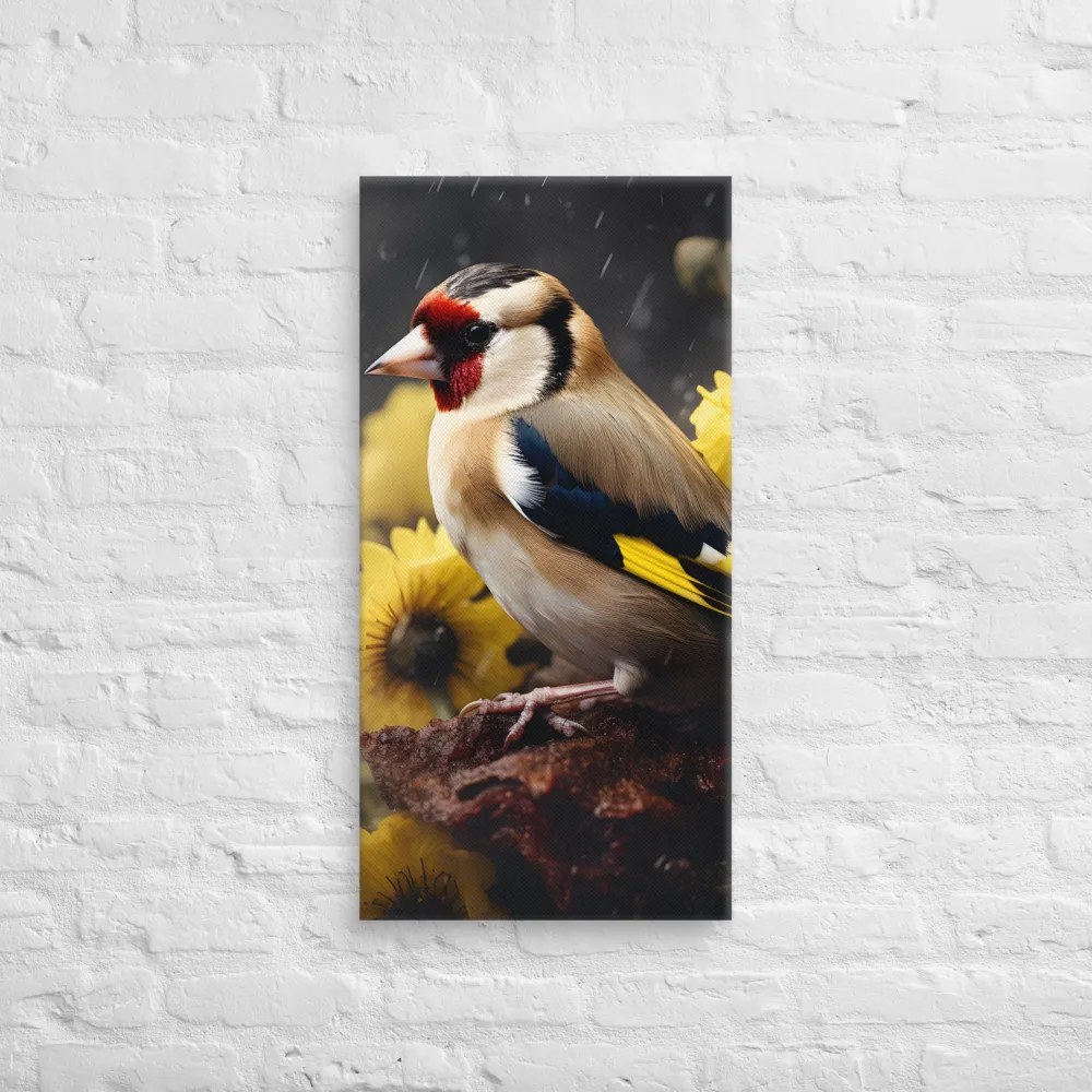 Harmony in Nature: A Goldfinch Amidst Blooms