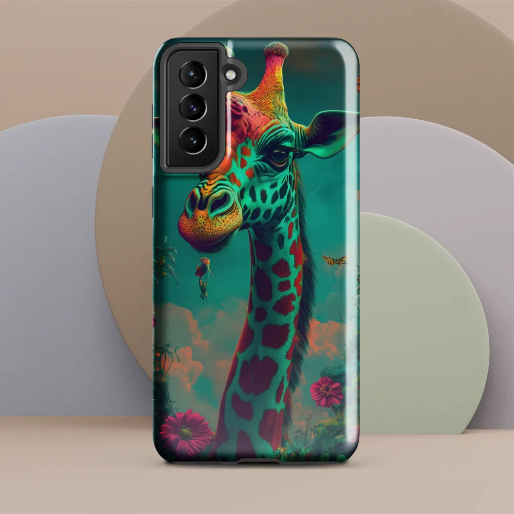 Whimsical Giraffe Among Blossoms