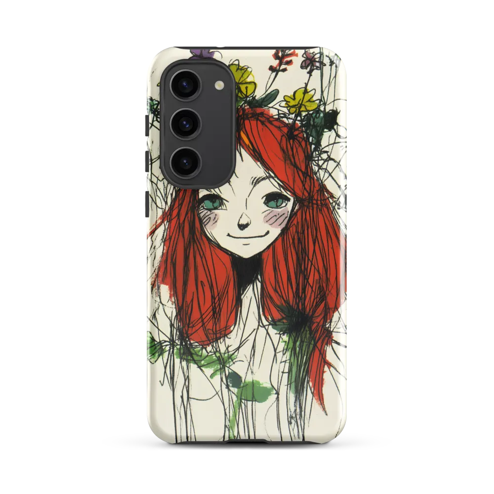 Whimsical Floral Portrait | Phone Case |  S23 Plus | Tough Case | Glossy