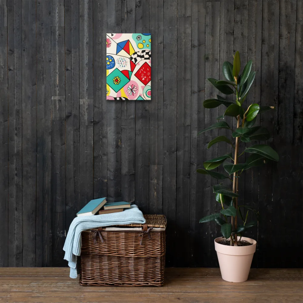 Joyful Geometry: A Playful Dance of Shapes and Colors | Thin Canvas | 12″×18″