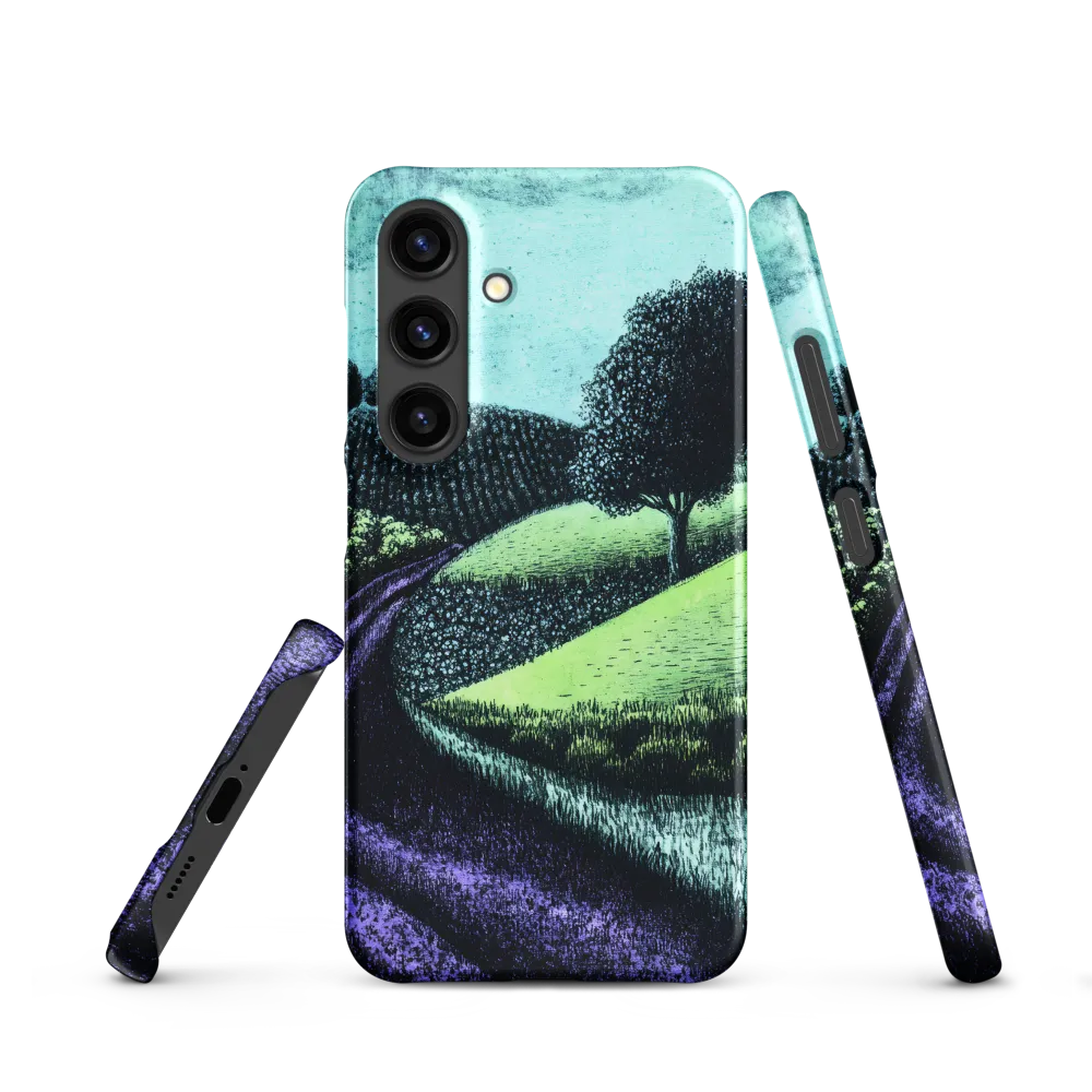 Winding Serenity: A Modern Landscape | Phone Case |  S24 | Snap Case | Matte