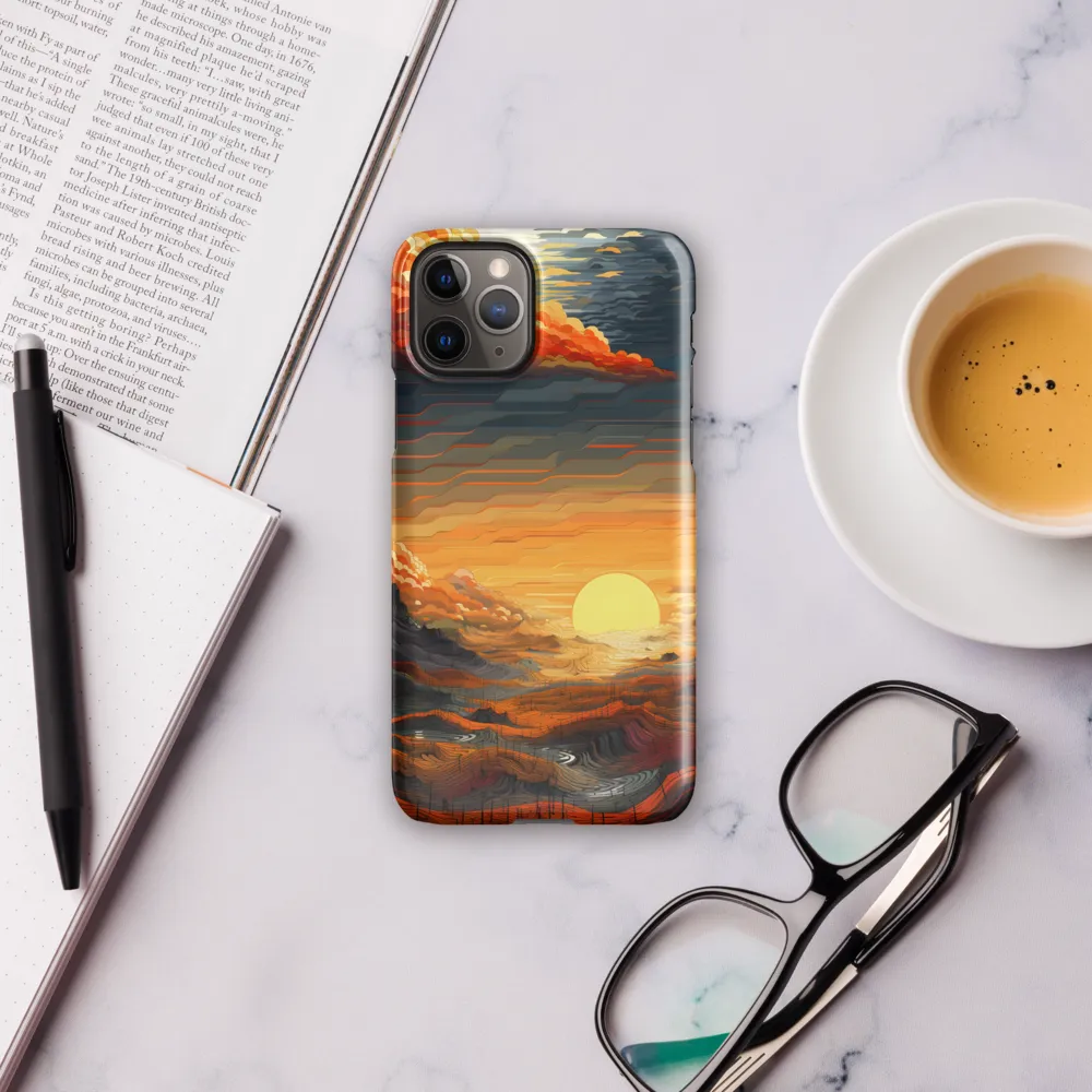 Ethereal Sunset: A Serene Landscape in Flowing Forms | Phone Case |  11 Pro | Snap Case | Glossy