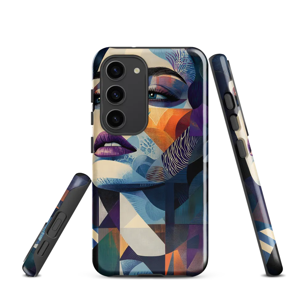 Fragmented Mystery: A Modern Portrait | Phone Case |  S23 | Tough Case | Glossy