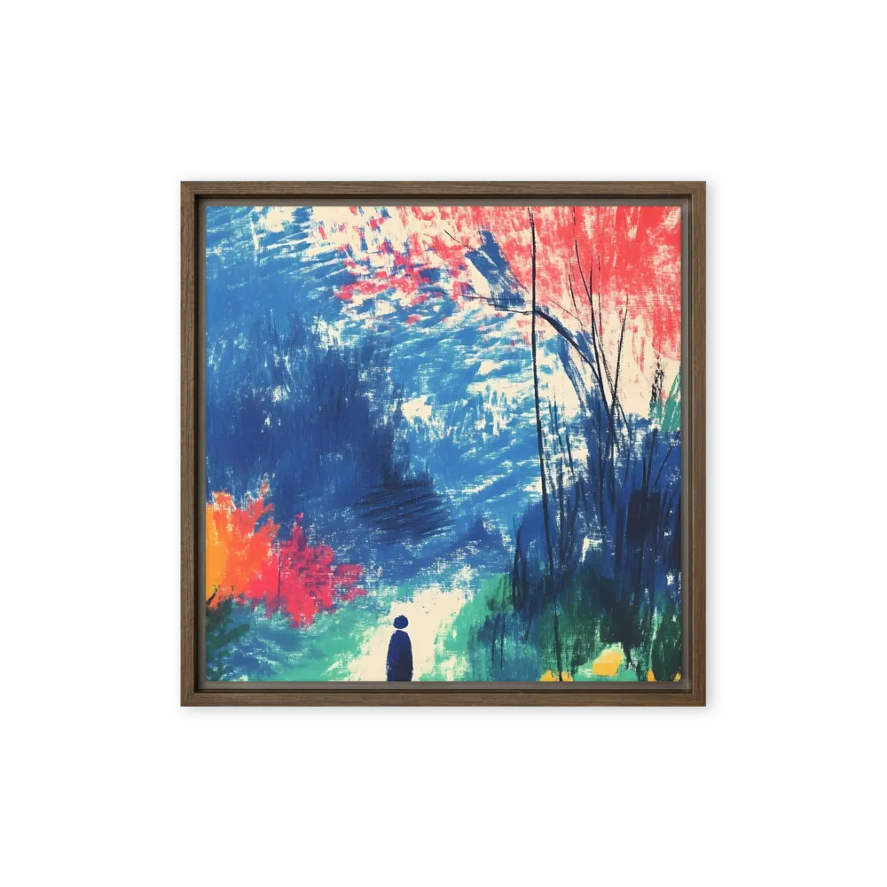Whispers of Tranquility | Canvas with Brown Frame | 16″×16″