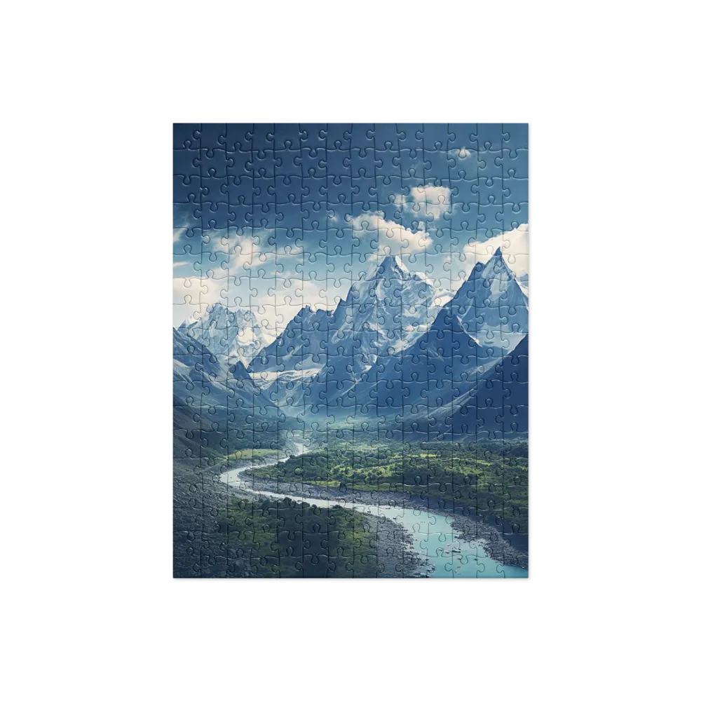 Majestic Serenity: A Landscape of Mountains and Rivers | Jigsaw Puzzle | 252 pieces