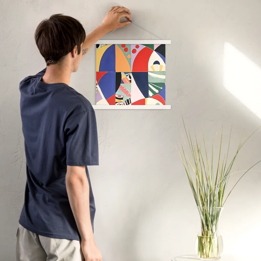 Dynamic Mosaic Symmetry | Poster With White Wood Hanger | 14″×14″