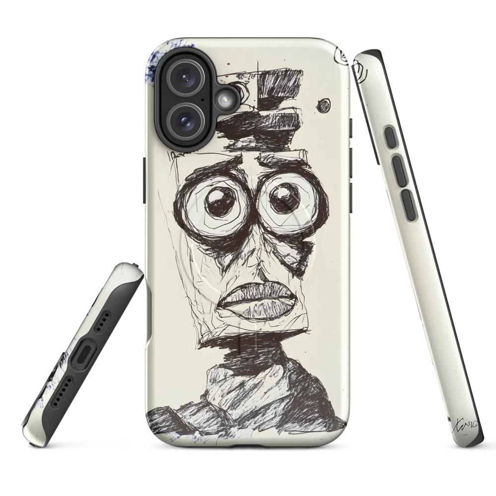 Abstract Surrealist Figure in Cubism | Phone Case |  16 Plus | MagSafe® Tough Case | Glossy
