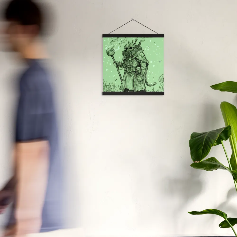 The Enigmatic Wizard | Poster With Black Wood Hanger | 16″×16″
