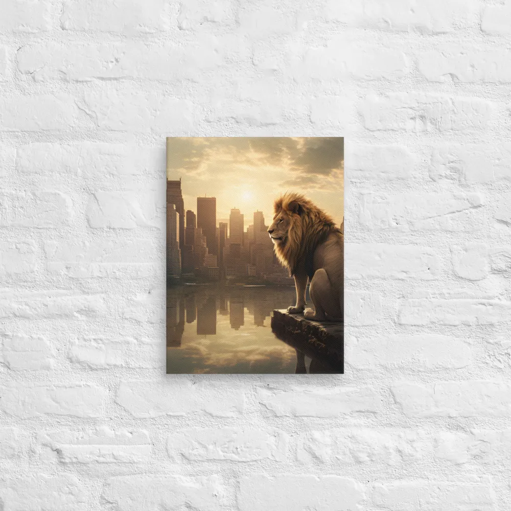 The Lion's Gaze Over the Urban Symphony