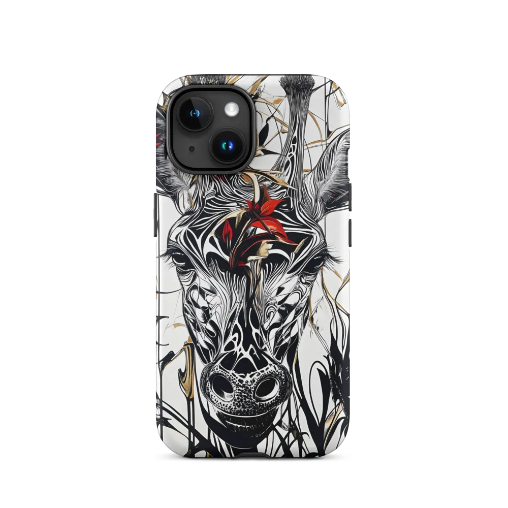 Floral Elegance: The Giraffe's Portrait