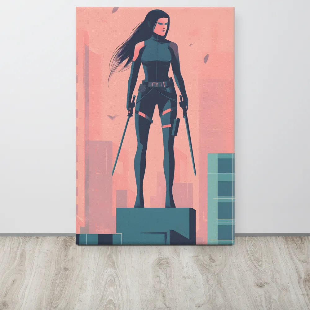 Urban Sentinel: A Warrior's Stand | Canvas | 24″×36″