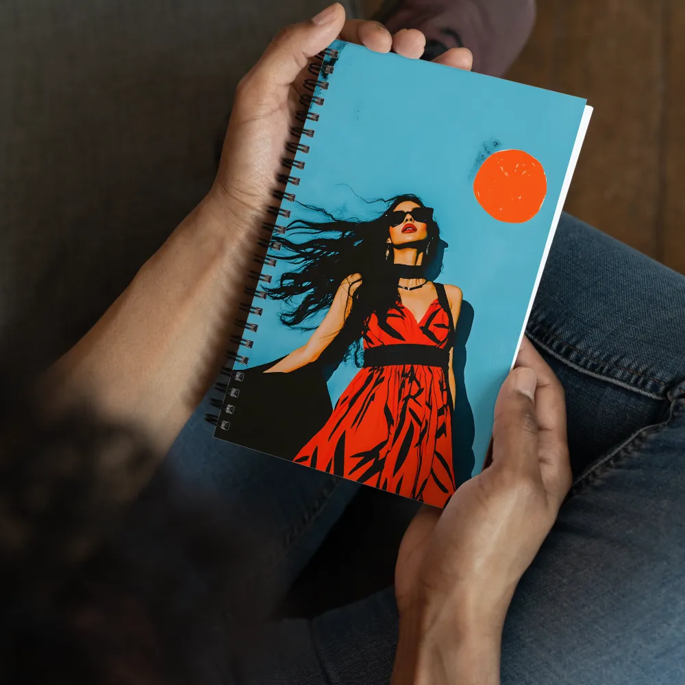 Sunset in Fashion: A Modern Portrait | Spiral Notebook