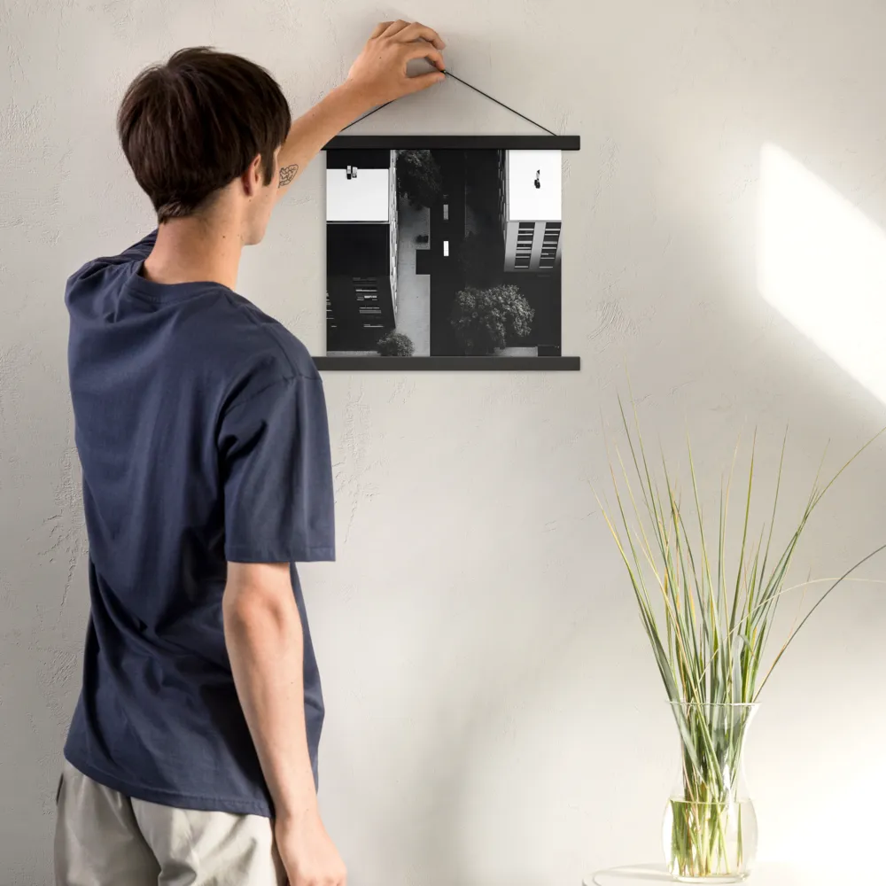 Urban Serenity from Above | Poster With Black Wood Hanger | 14″×14″